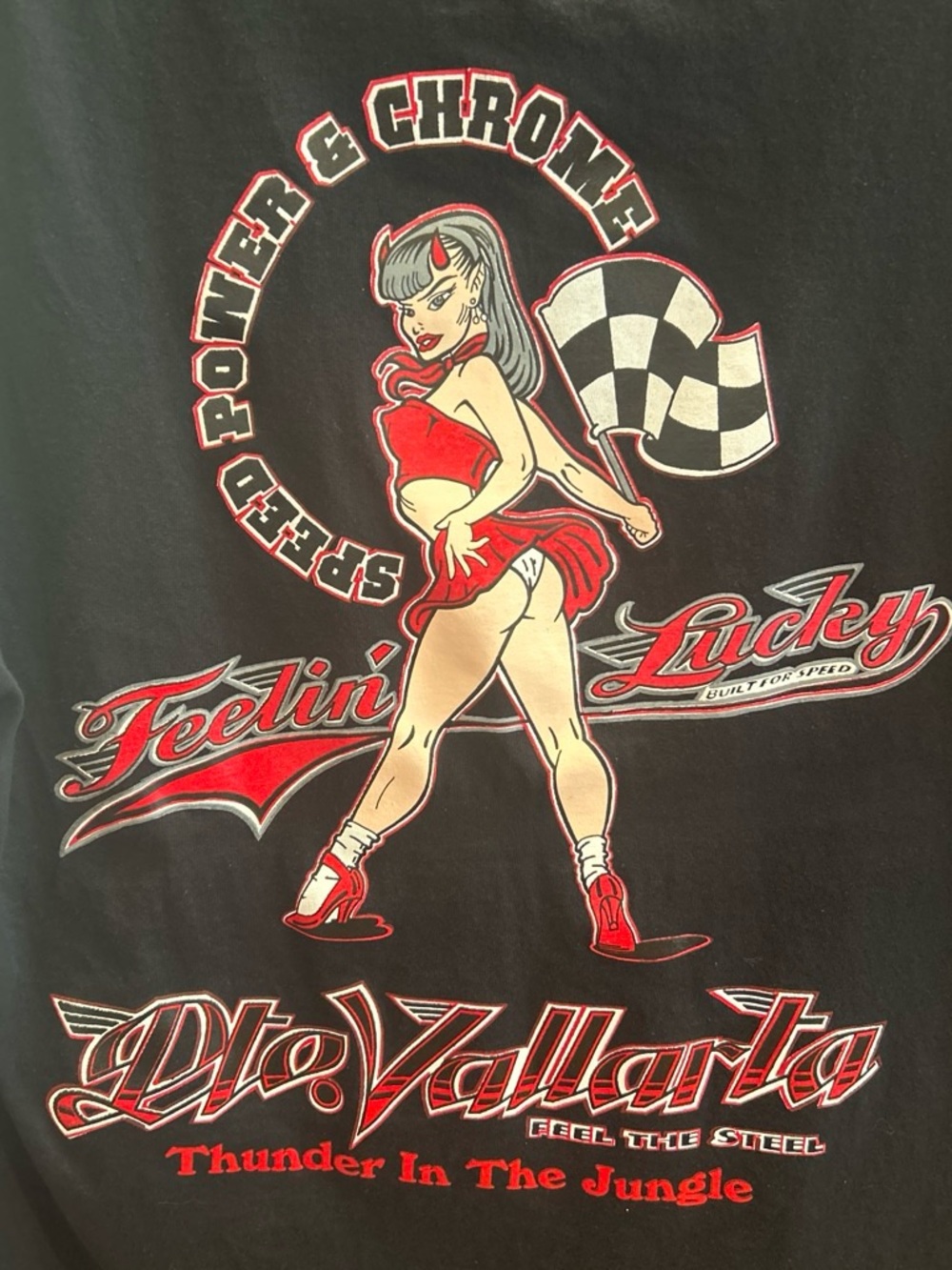 Mexico event Harley Davidson rare tee xl pin up Graphic Tee -Black & Red vintage